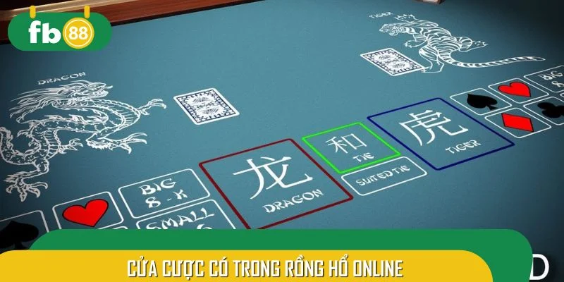 Cửa cược trong game được phân chia rõ ràng
